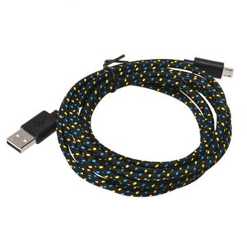 Image of 10 Ft Fiber Cloth Cable for iPhone 5 - 6- 6 plus - 7 & 7 plus - Black