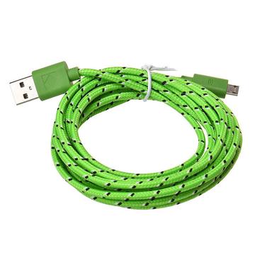 10 Ft Fiber Cloth Cable for iPhone 5 - 6- 6 plus - 7 & 7 plus - Green