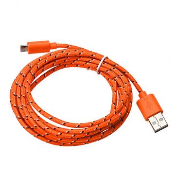 10 Ft Fiber Cloth Cable for iPhone 5 - 6- 6 plus - 7 & 7 plus - Orange