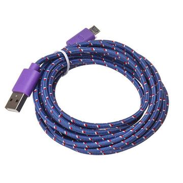 10 Ft Fiber Cloth Cable for iPhone 5 - 6- 6 plus - 7 & 7 plus - Purple