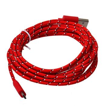10 Ft Fiber Cloth Cable for iPhone 5 - 6- 6 plus - 7 & 7 plus - Red