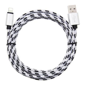 Image of 10 Ft Fiber Cloth Cable for iPhone 5 - 6- 6 plus - 7 & 7 plus -  White