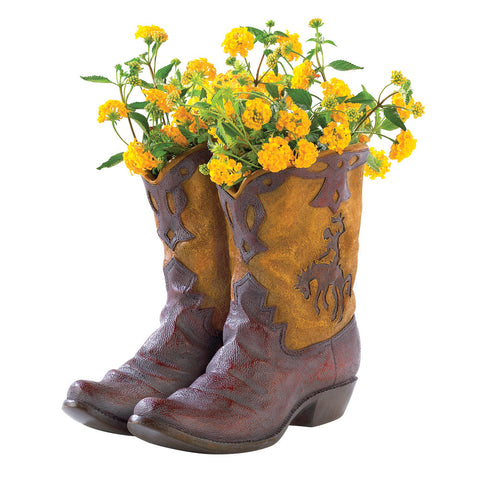 Image of Cowboy Boots Garden Planter Pot 10038447