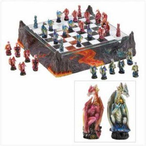 Fire River Dragon Chess Set 10015191